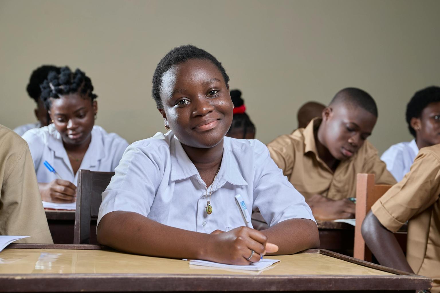 Student engaged in classroom